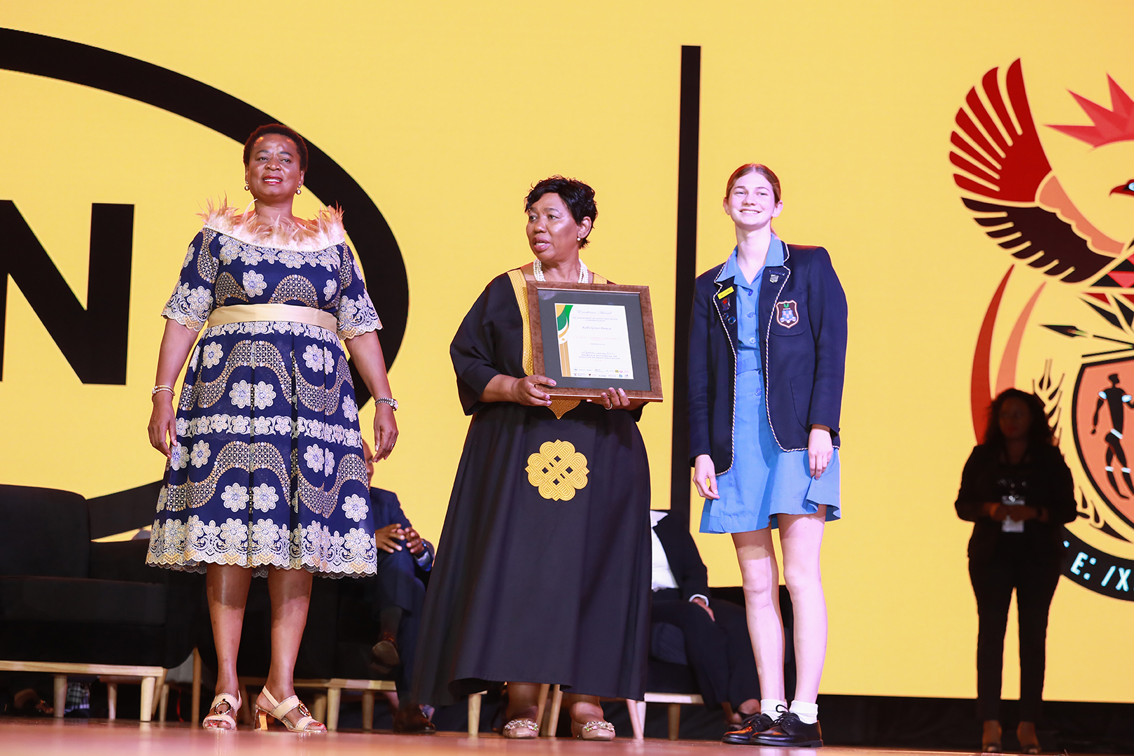 Kelly Grace Prouse accept her Acievement of Excellence in Mathematics